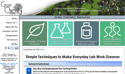 Tavarin Designed Website for the Green Chemistry initiative